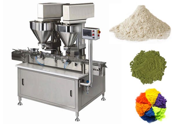 Automatická plnící stroj s 2 hlavami